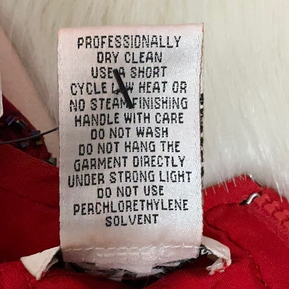 Andretta Donatello SILK red hand-beaded top VINTAGE 1990 XS -S ABSTRACT Roses - Picture 11 of 14